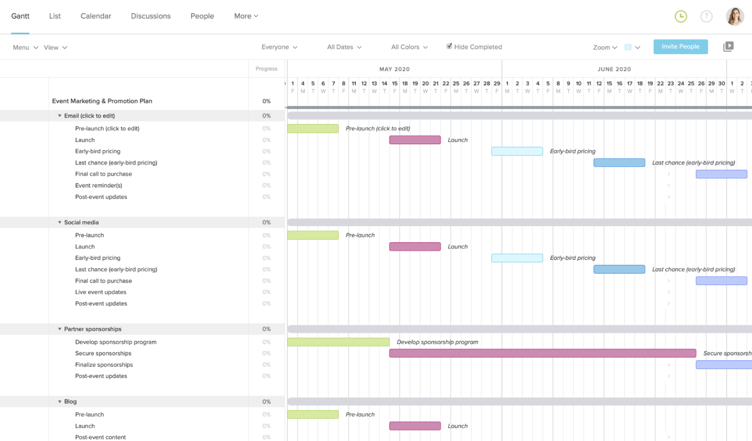 Event Marketing Plan Timeline Template TeamGantt