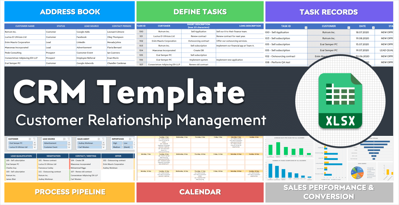 Excel CRM Template For Customer Relationship Management