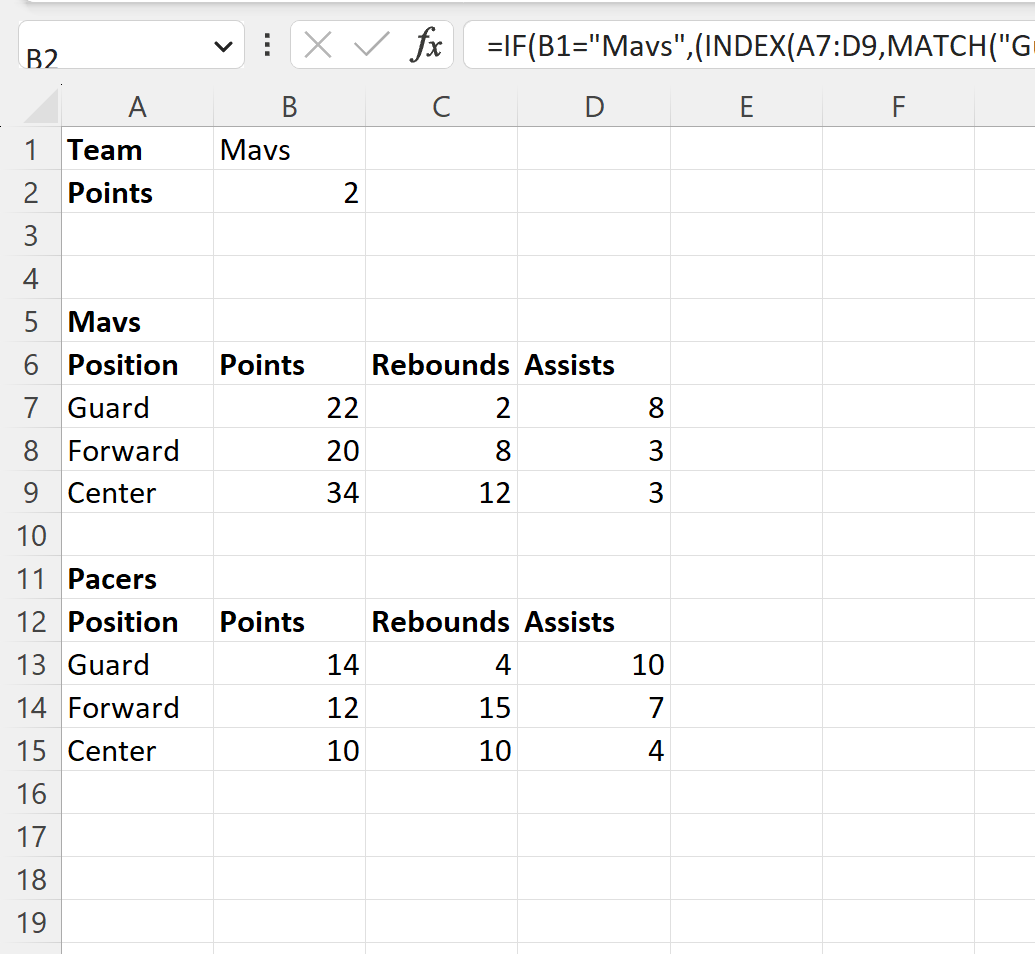 Excel How To Use IF Function With INDEX MATCH