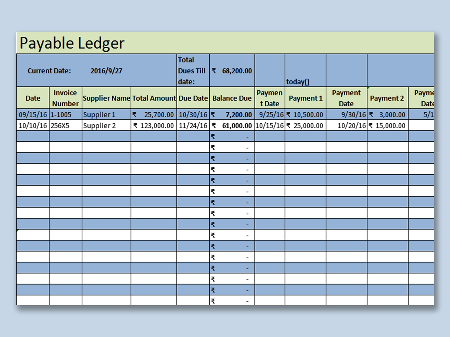 EXCEL Of Accounts Payable Ledger xlsx WPS Free Templates