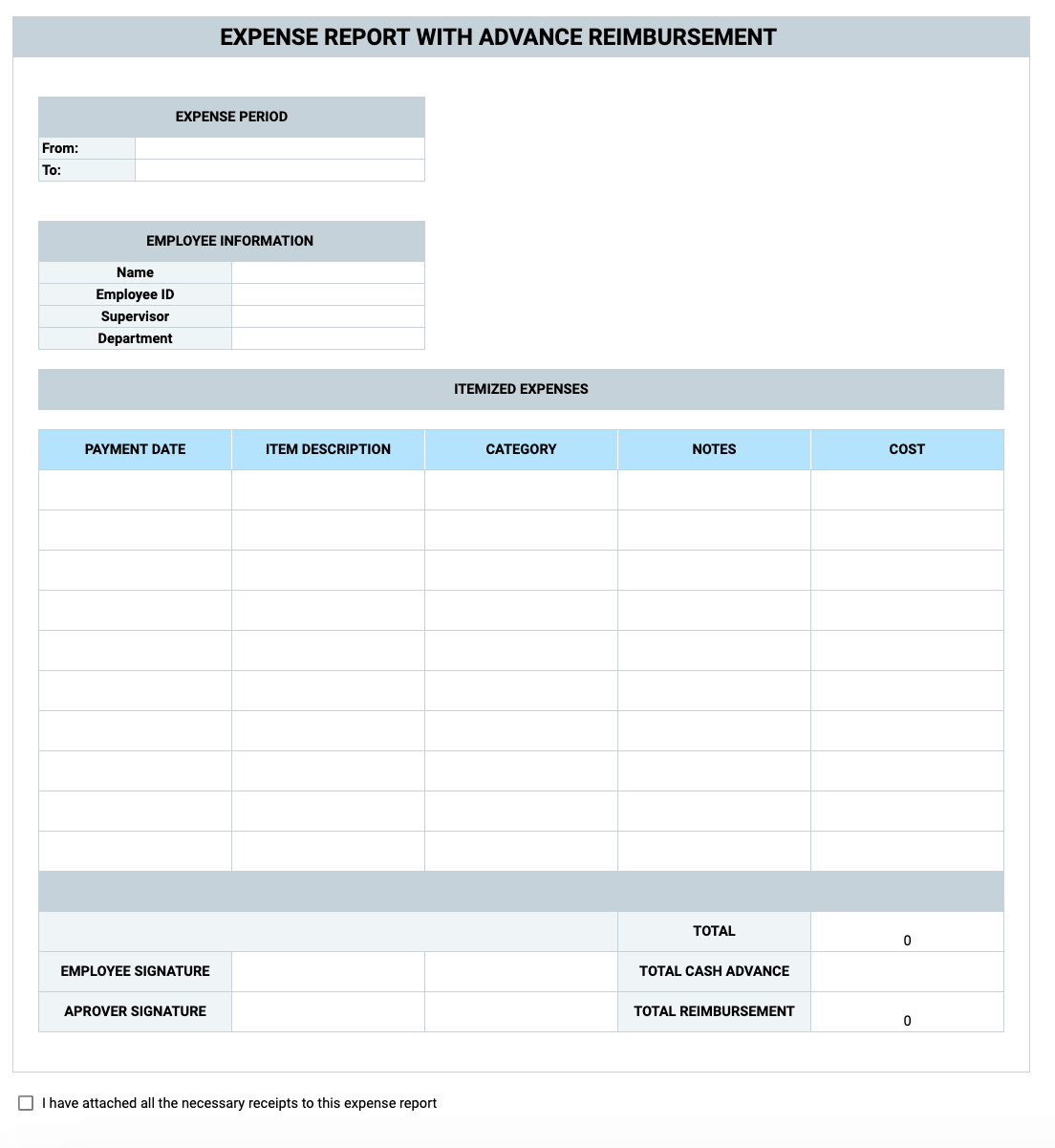 Expense Report Templates Clockify 