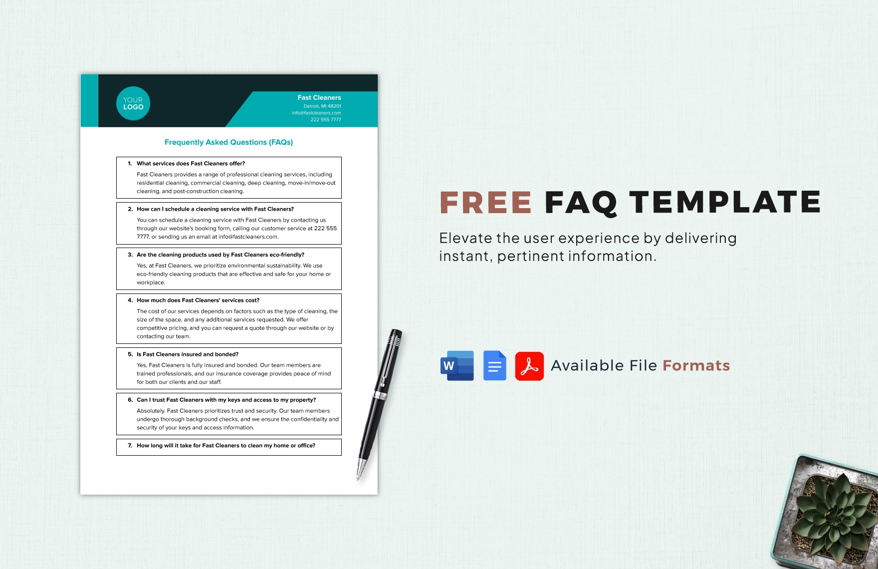 FAQ Template In Word PDF Google Docs Download Template