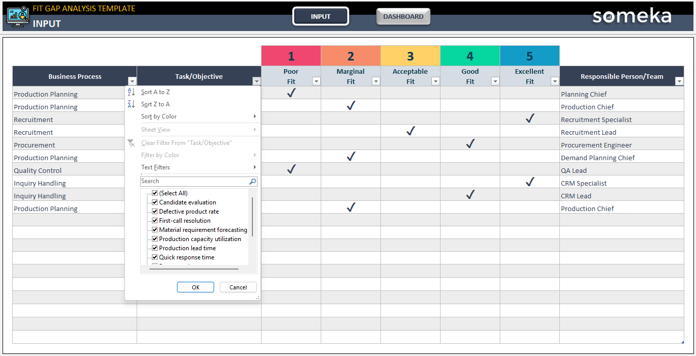 Fit Gap Analysis Template Instant DOWNLOAD 