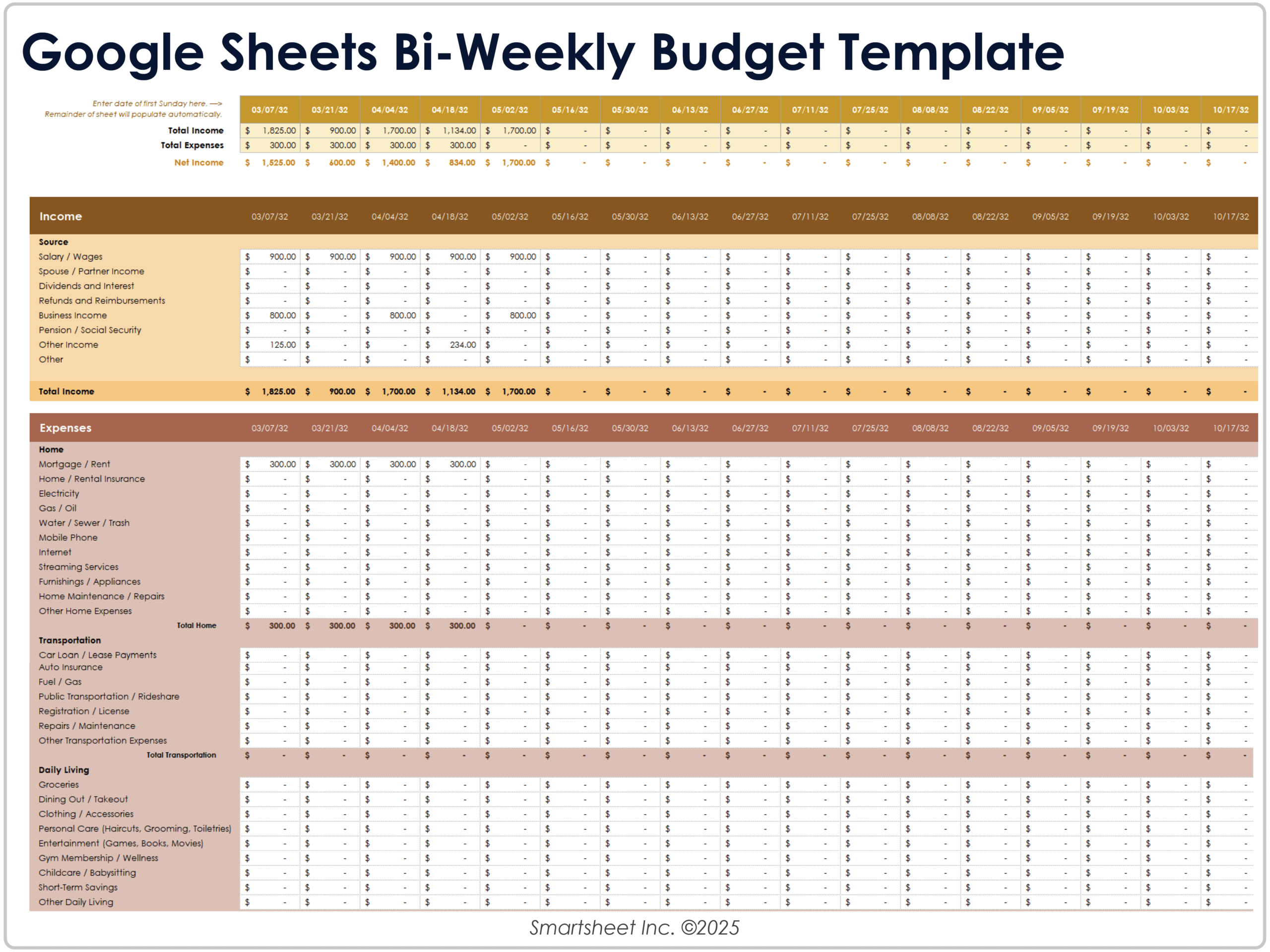 Free Budget Templates For Google Sheets