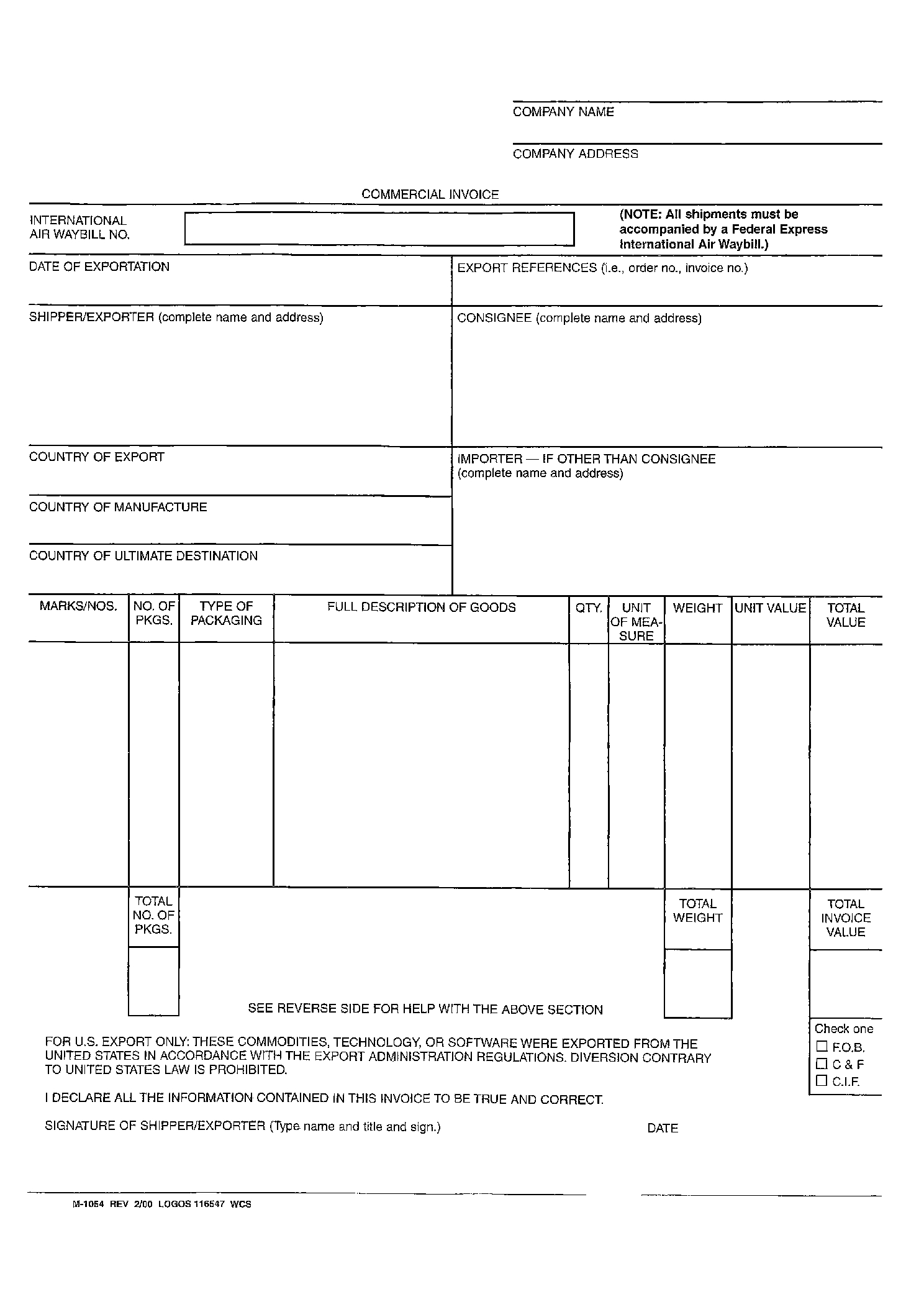 Free Commercial Invoice Template PDF Doc CocoSign