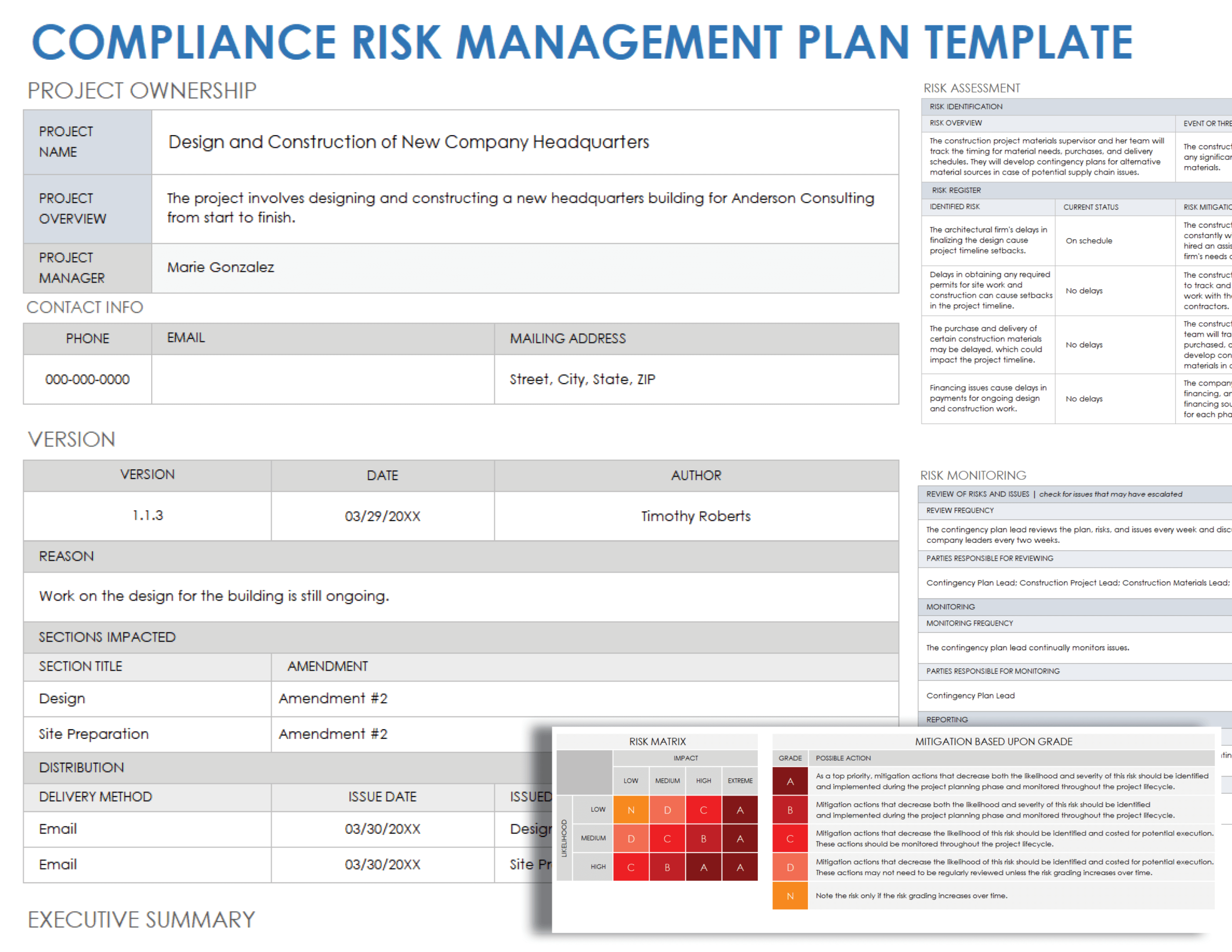 Free Compliance Risk Templates Matrix Register Assessment 
