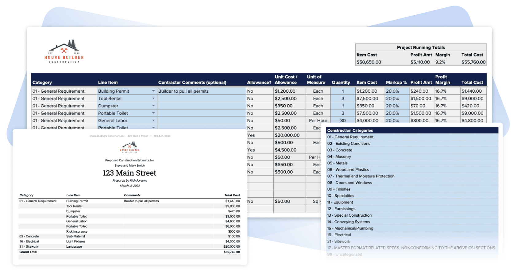 Free Construction Estimate And Proposal Template