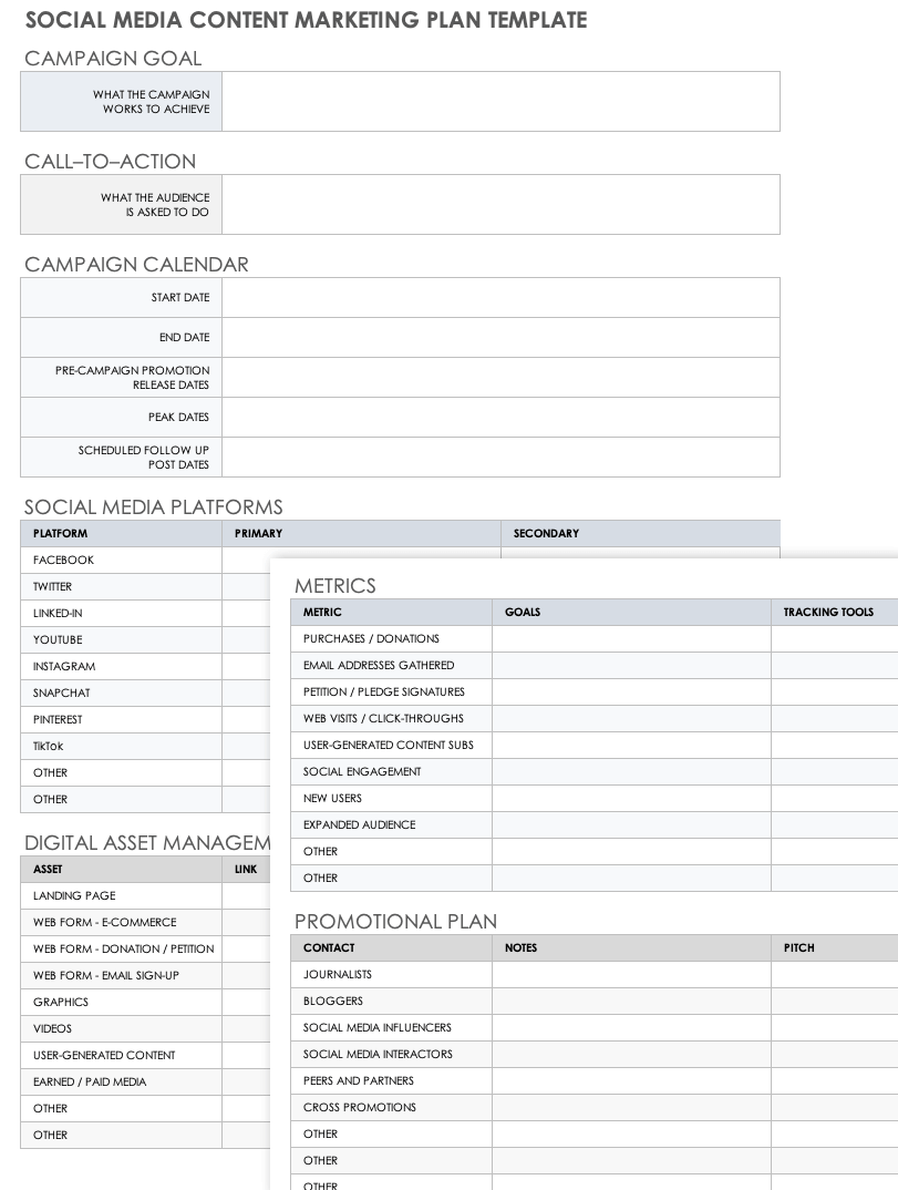 Free Content Marketing Plan Templates Smartsheet