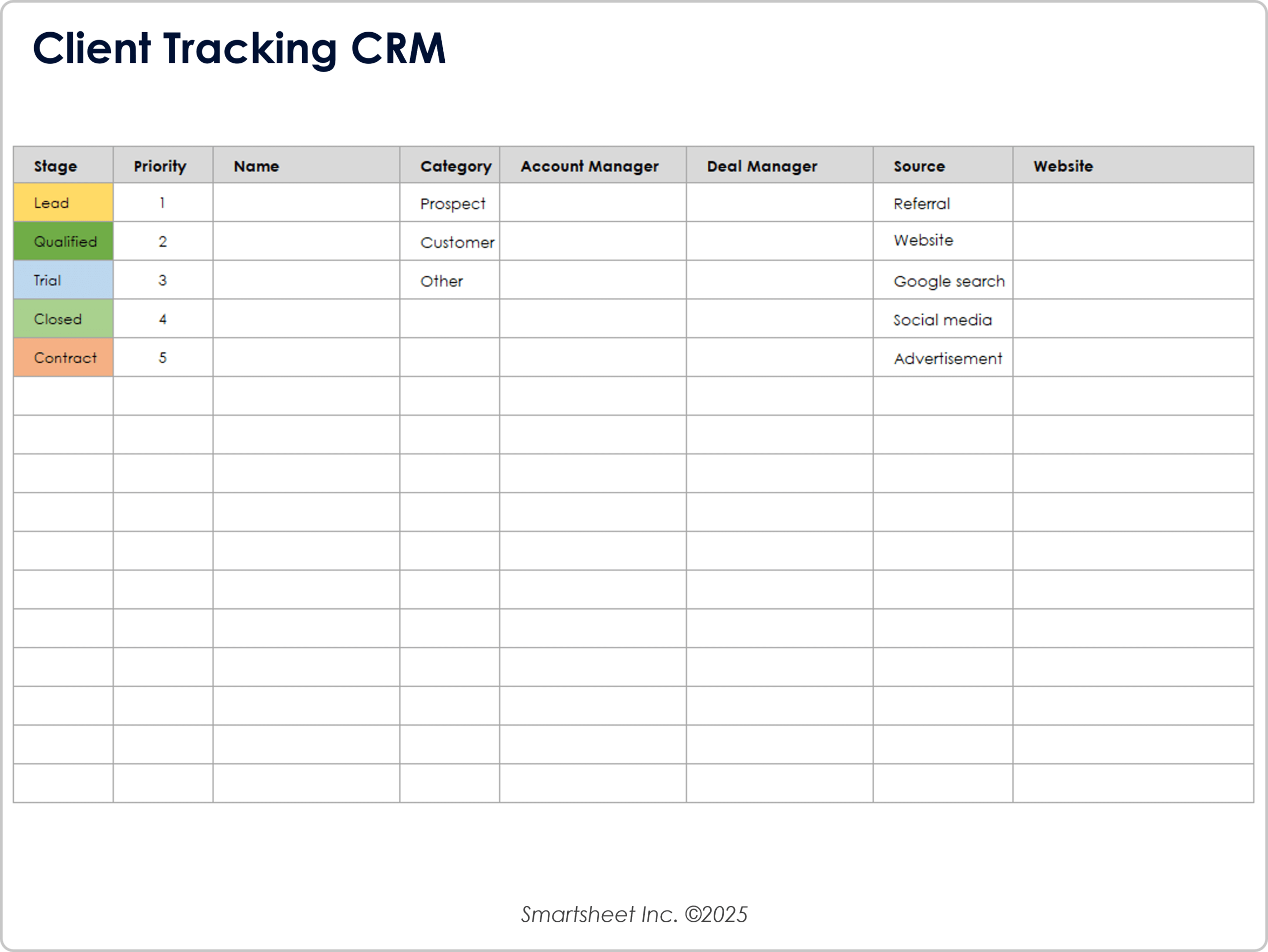 free excel crm template