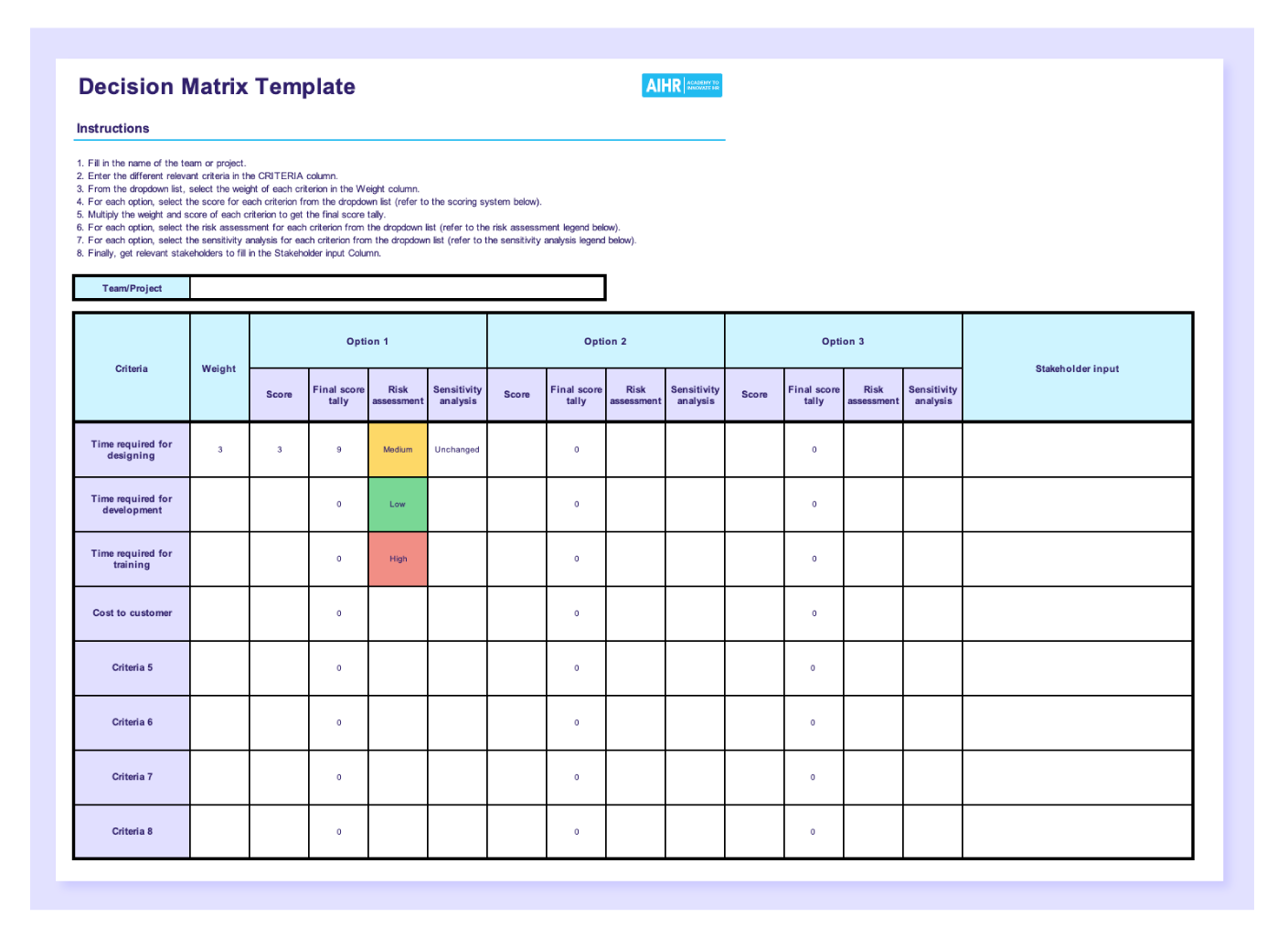 Free Decision Matrix Template Plus Steps To Effectively Use It AIHR