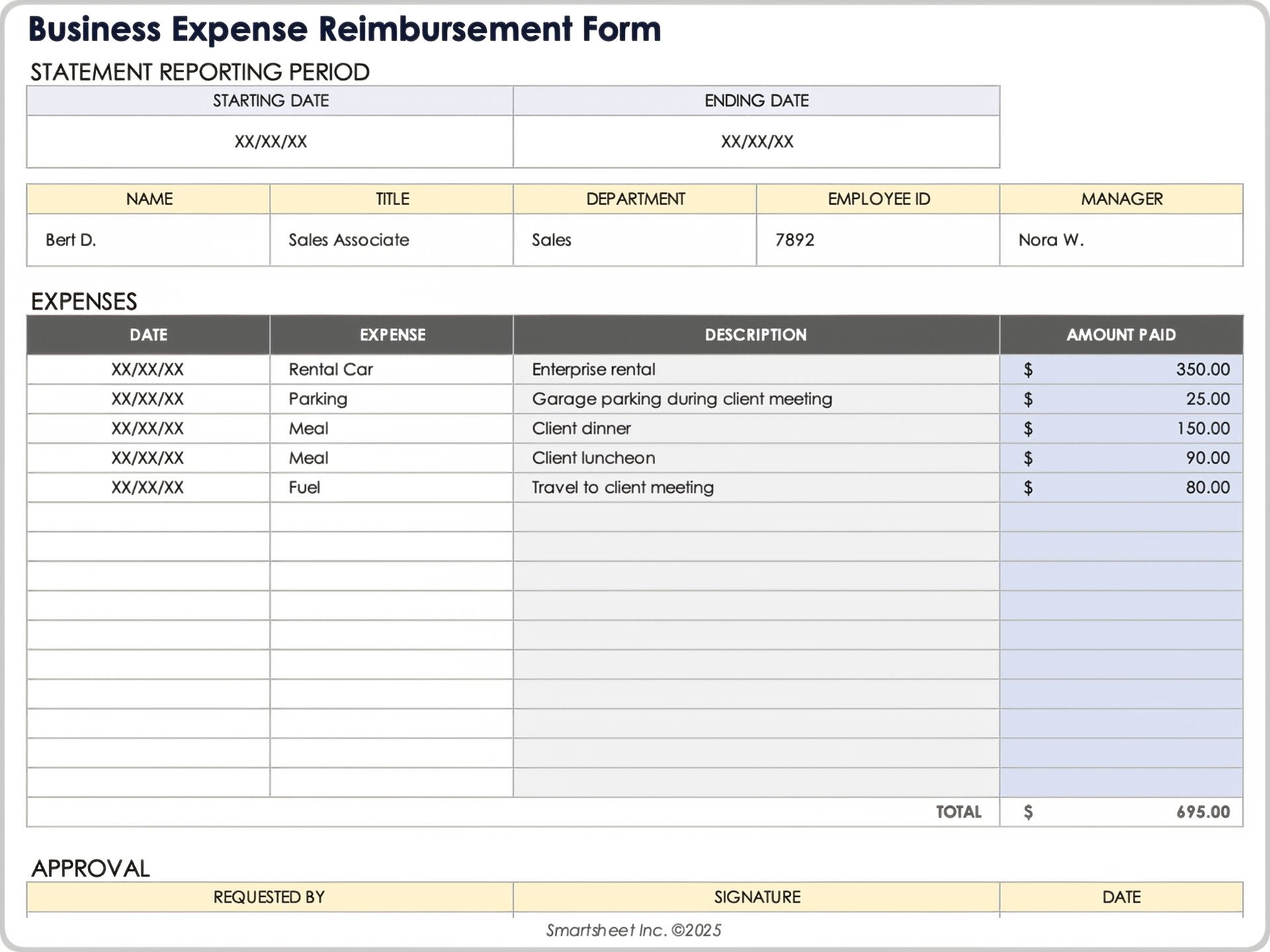 Free Expense Report Templates