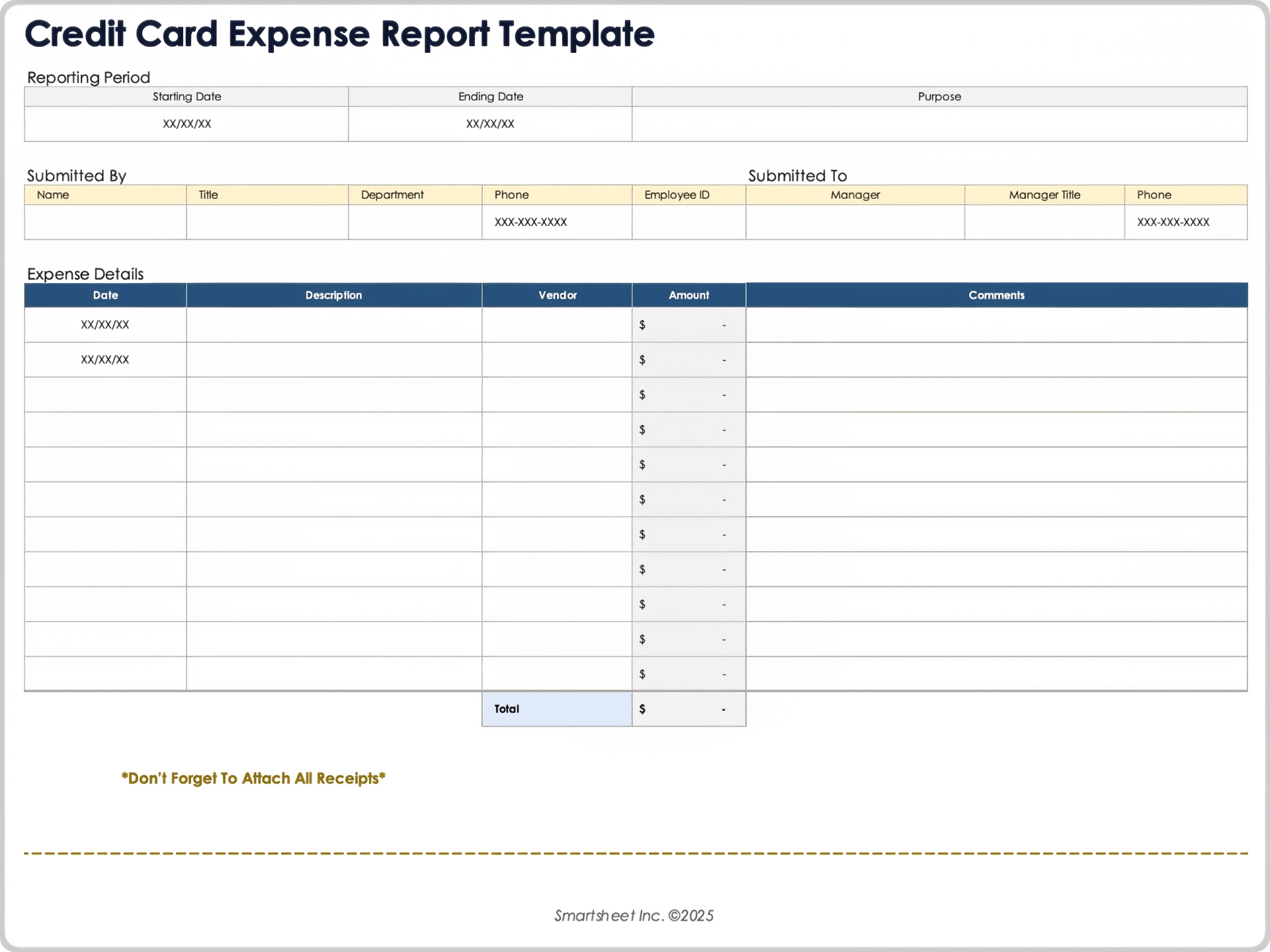Free Expense Report Templates