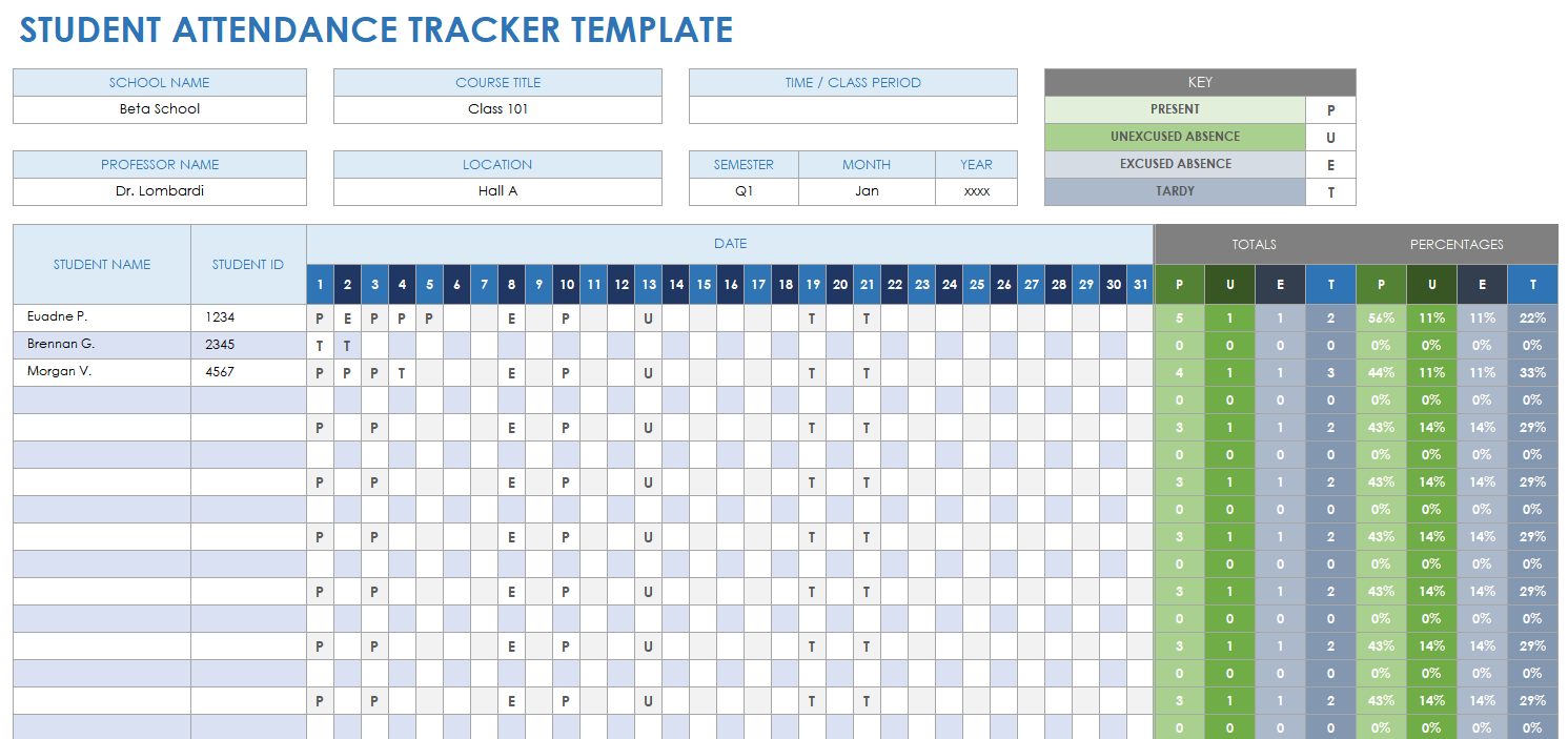 Free Google Sheets Attendance Templates How To Smartsheet