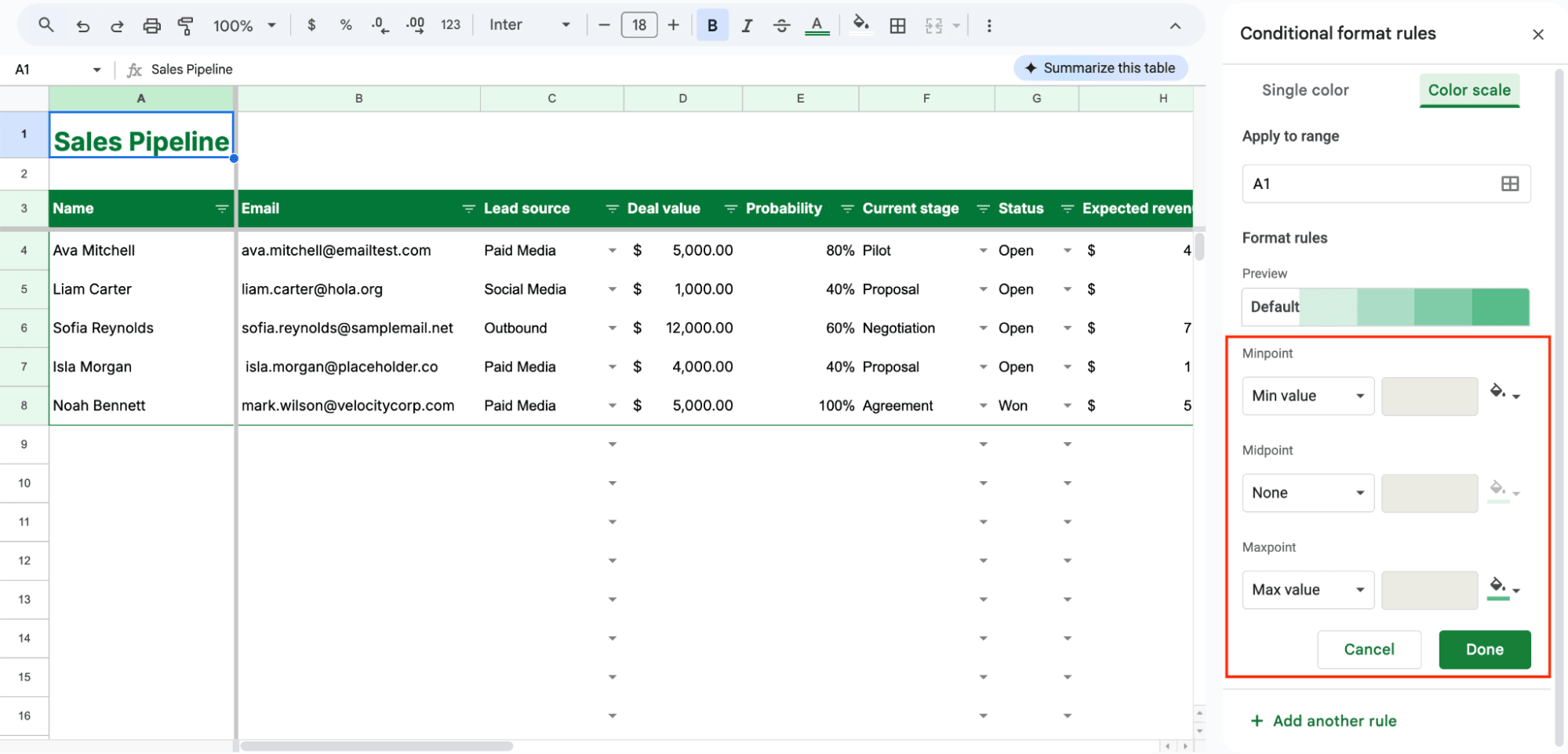 crm template google sheets