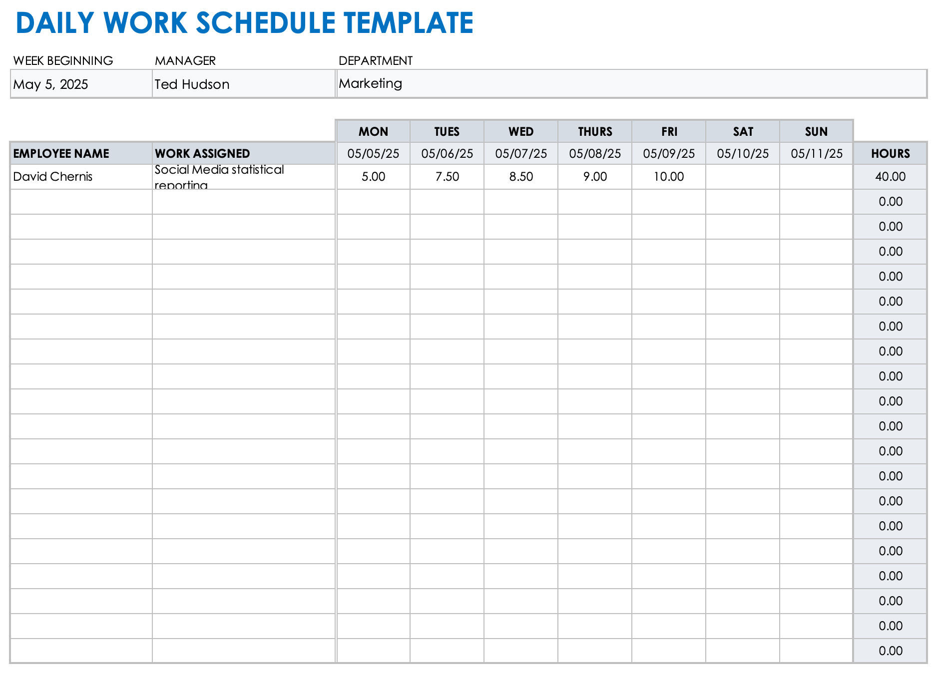Free Google Sheets Daily Schedule Templates Planners Smartsheet