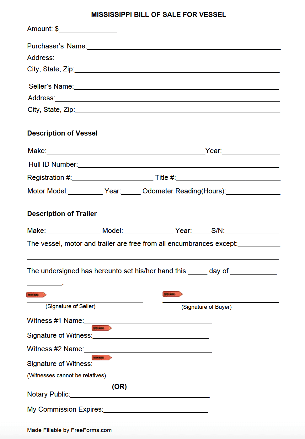 boat bill of sale document