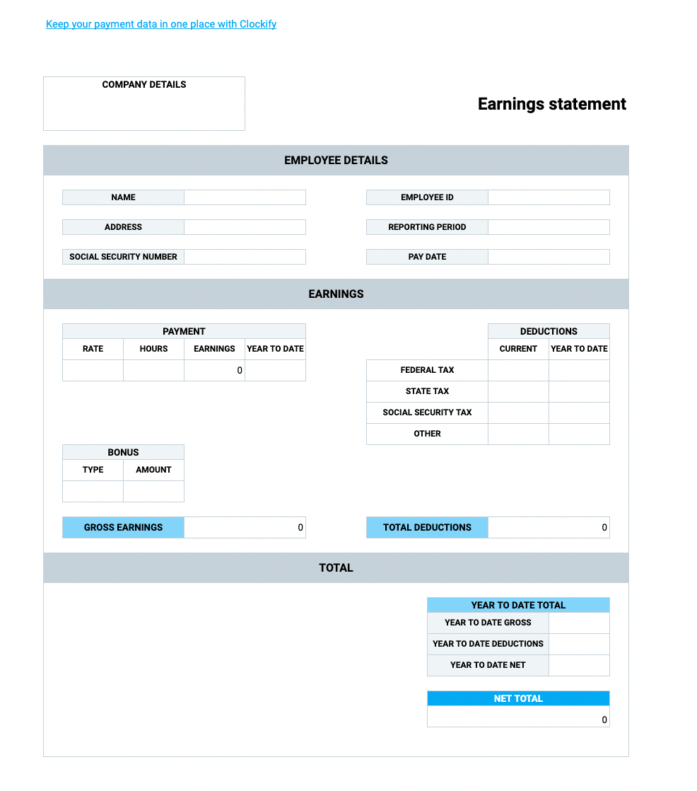 sample pay stub template excel