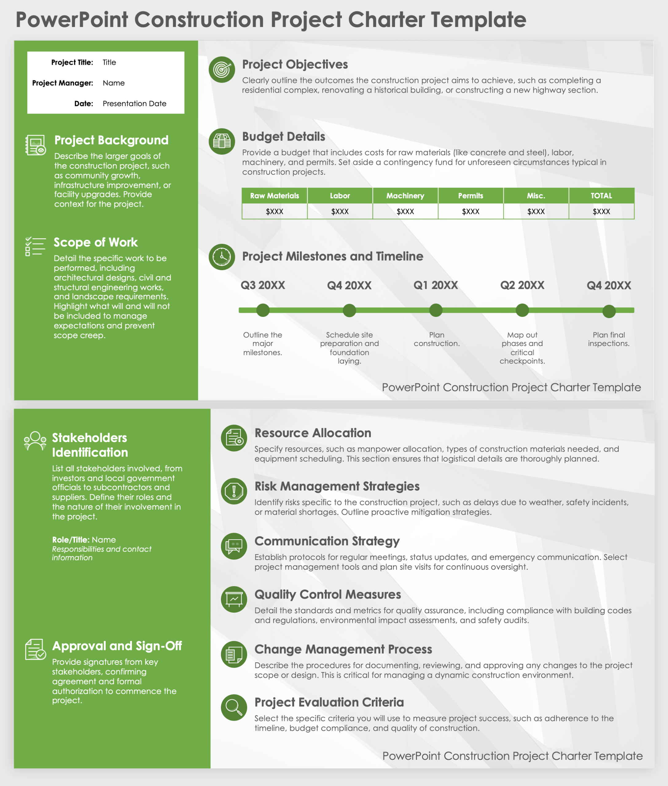 Free PowerPoint Project Charter Templates Slides Presentations