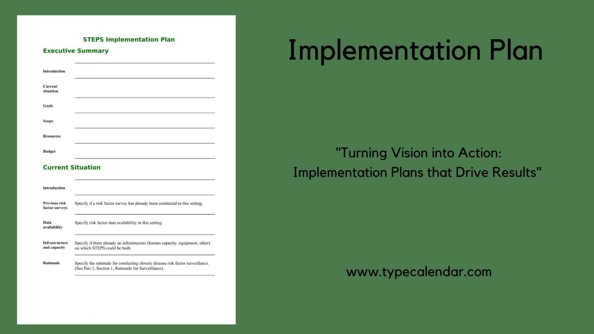 implementation plan template word