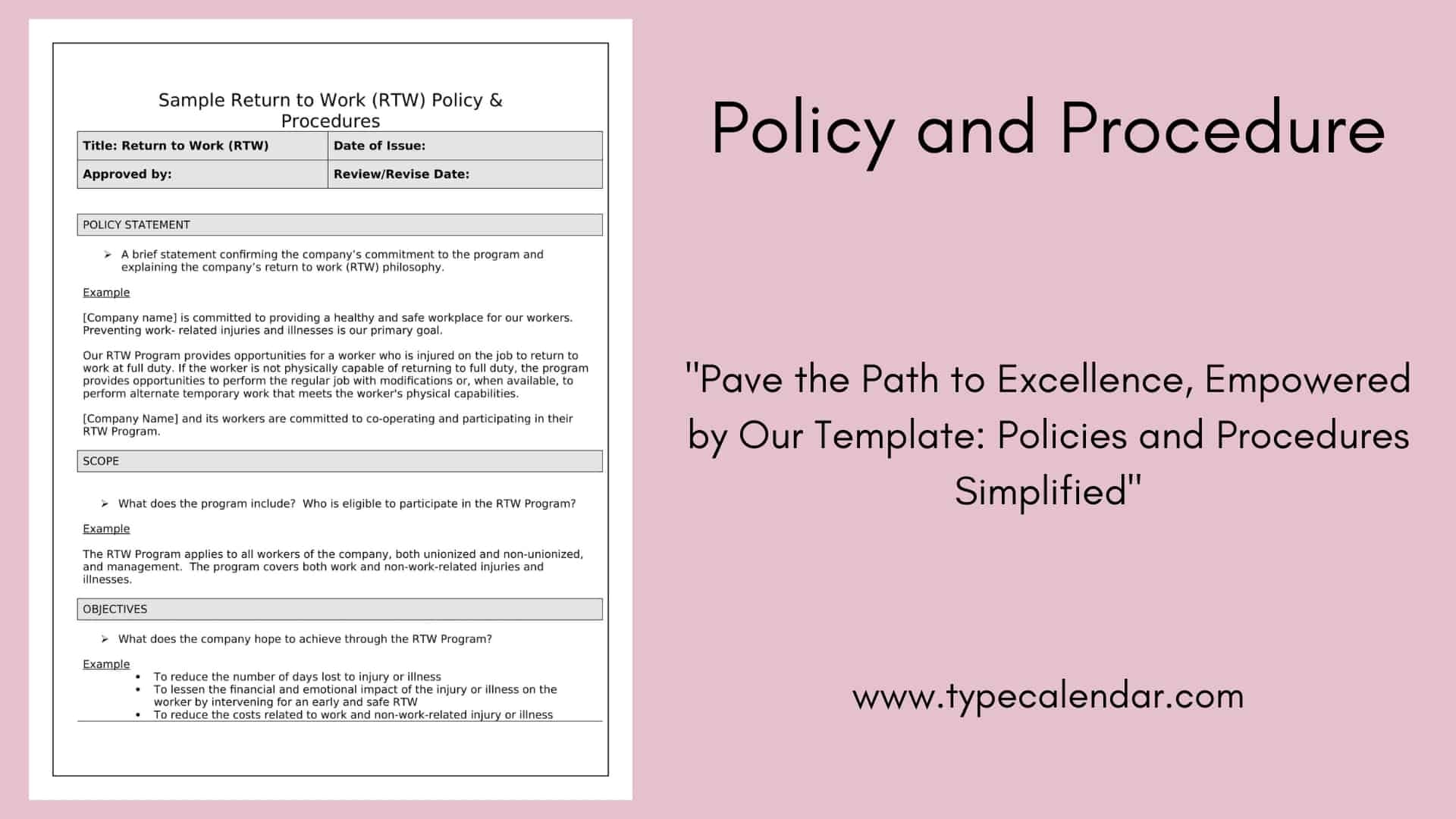 Free Printable Policy And Procedure Templates Word PDF Examples