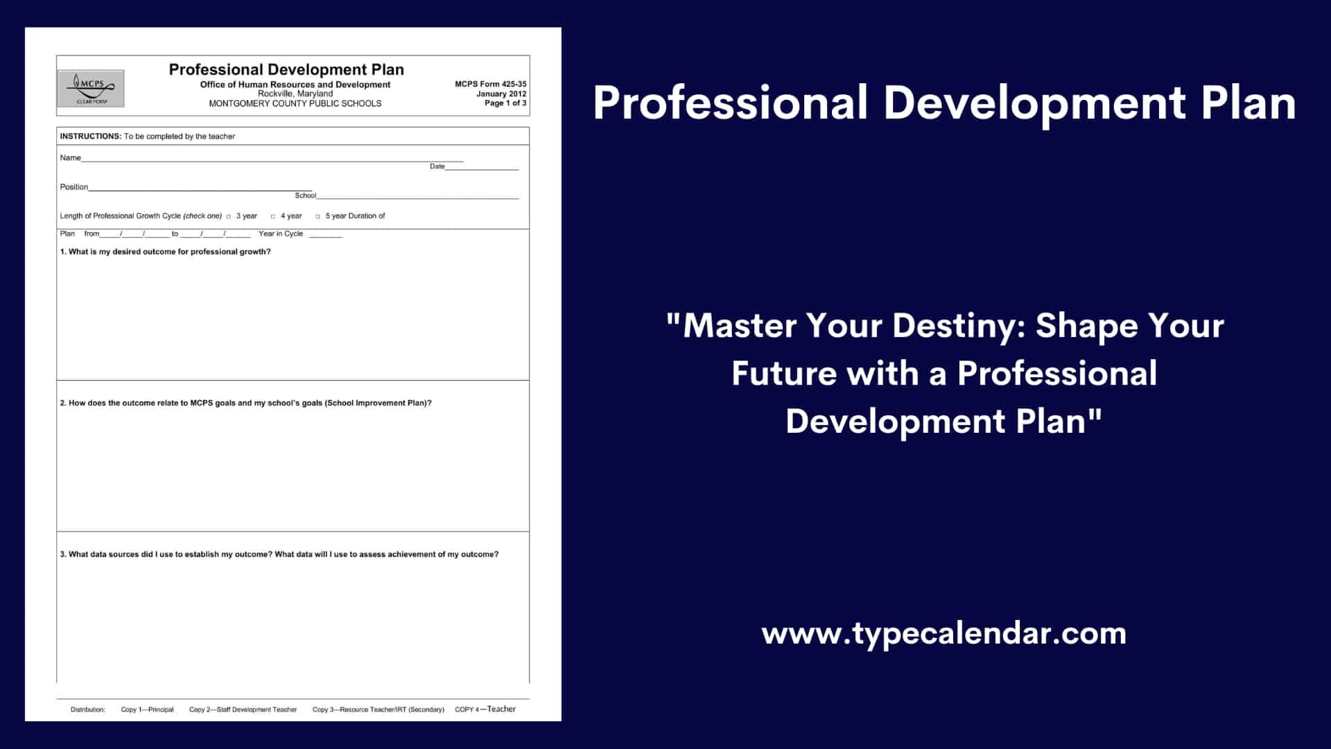 professional development plan template