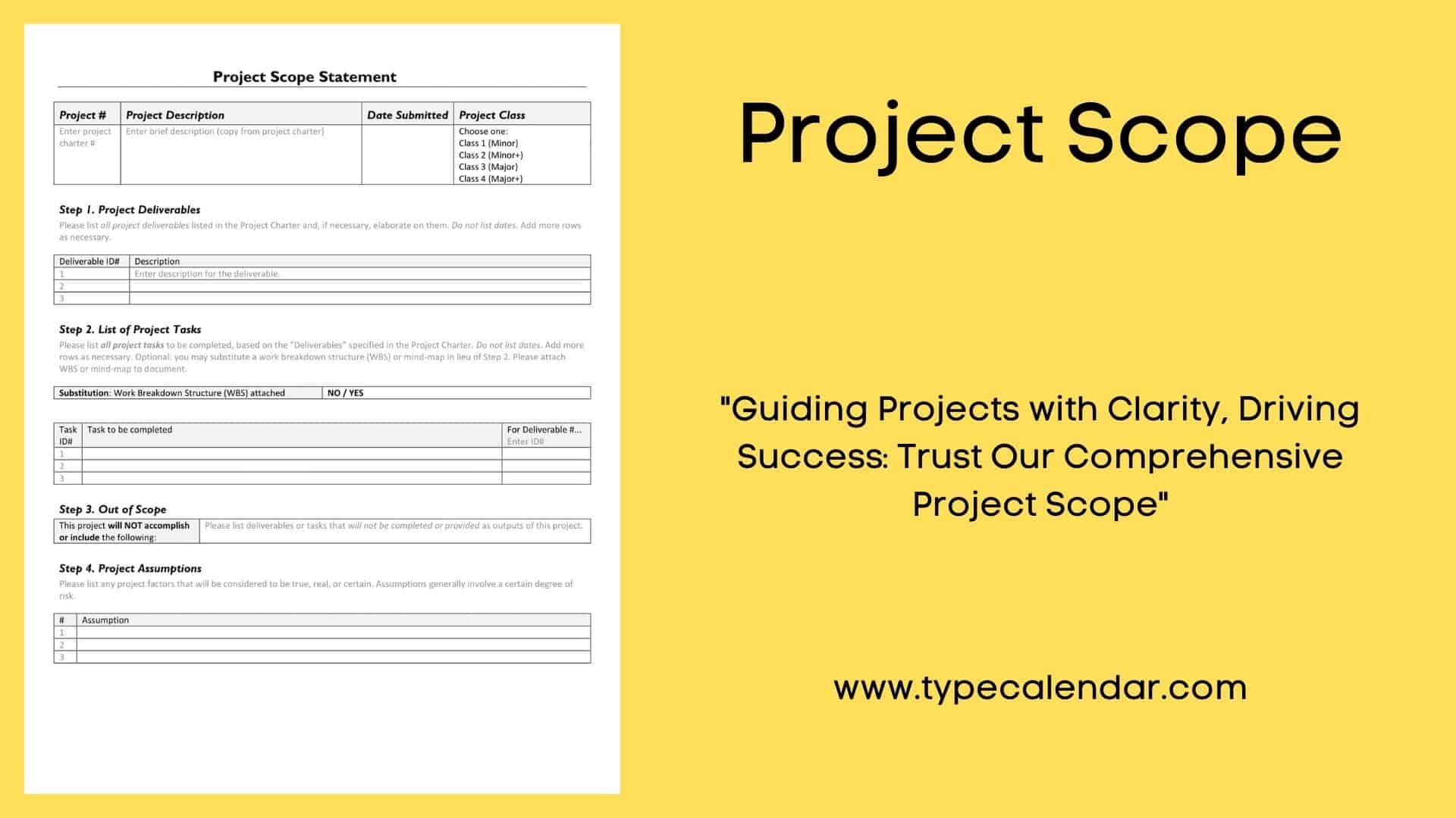 Free Printable Project Scope Templates Word Excel PDF Example