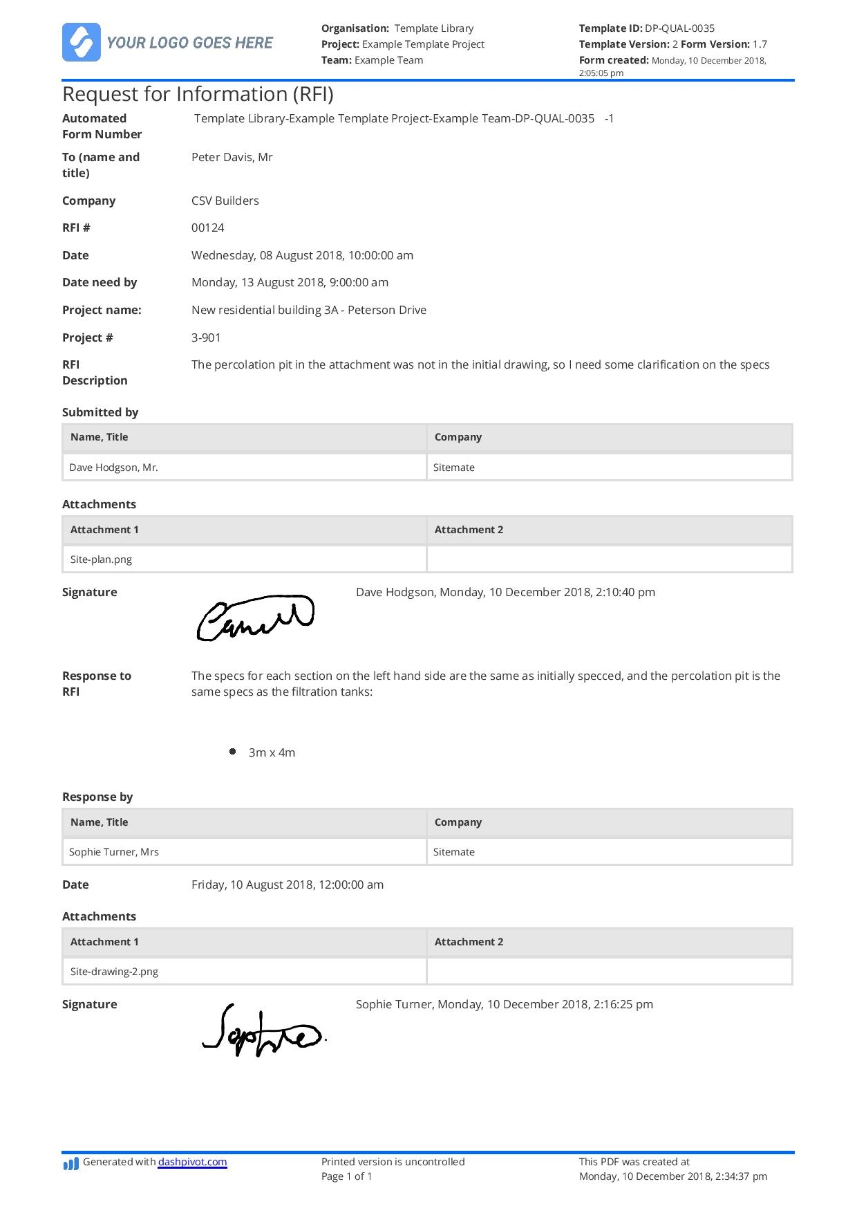 Free RFI Construction Template Better Than Excel Word And PDF 