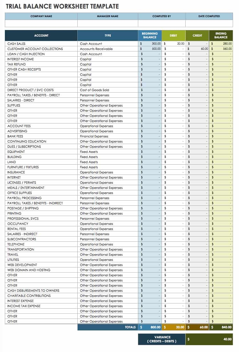 Free Small Business Bookkeeping Templates Smartsheet