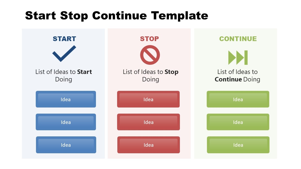 Free Start Stop Continue PowerPoint Template Free PowerPoint Templates