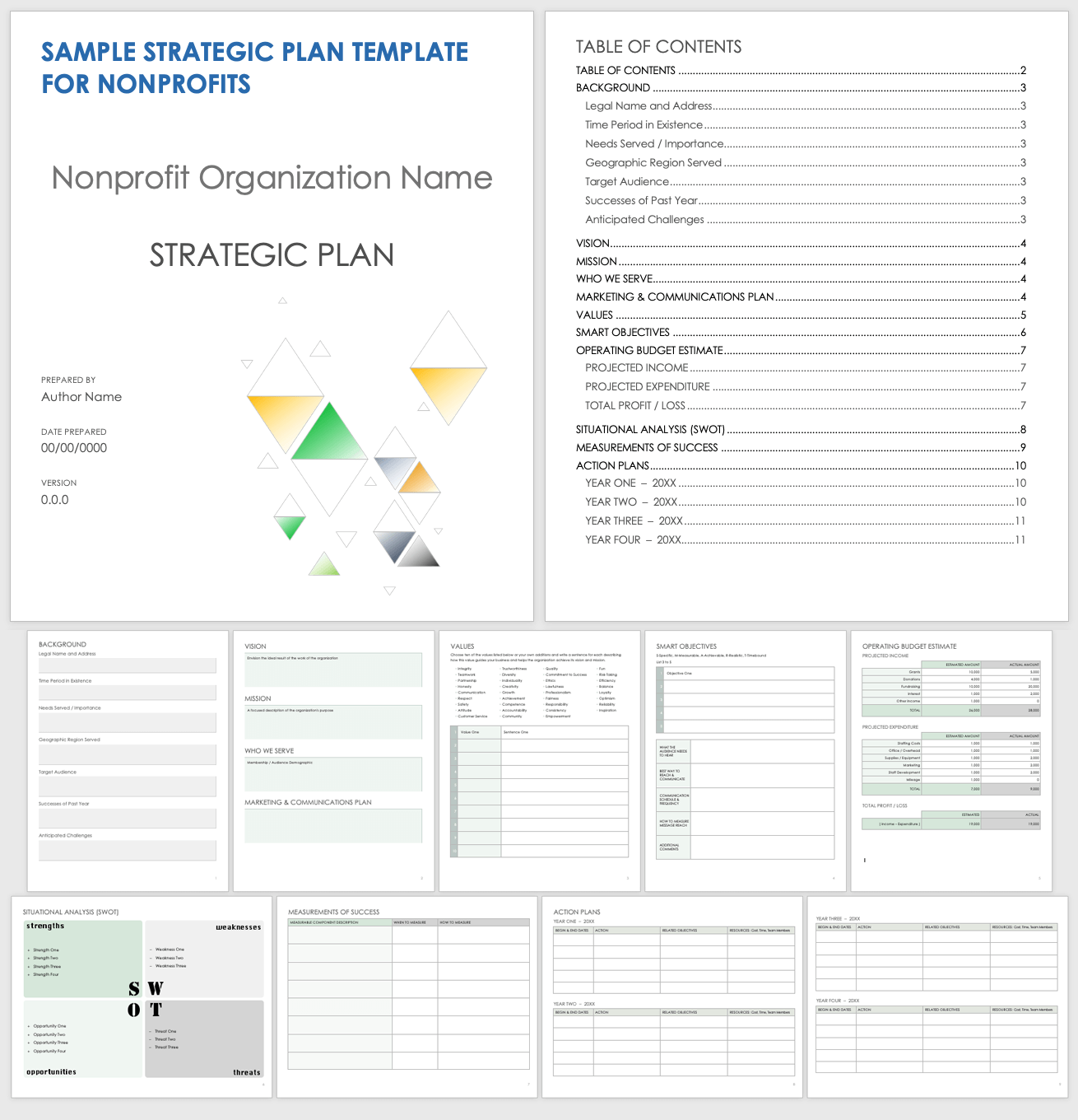 free nonprofit business plan template