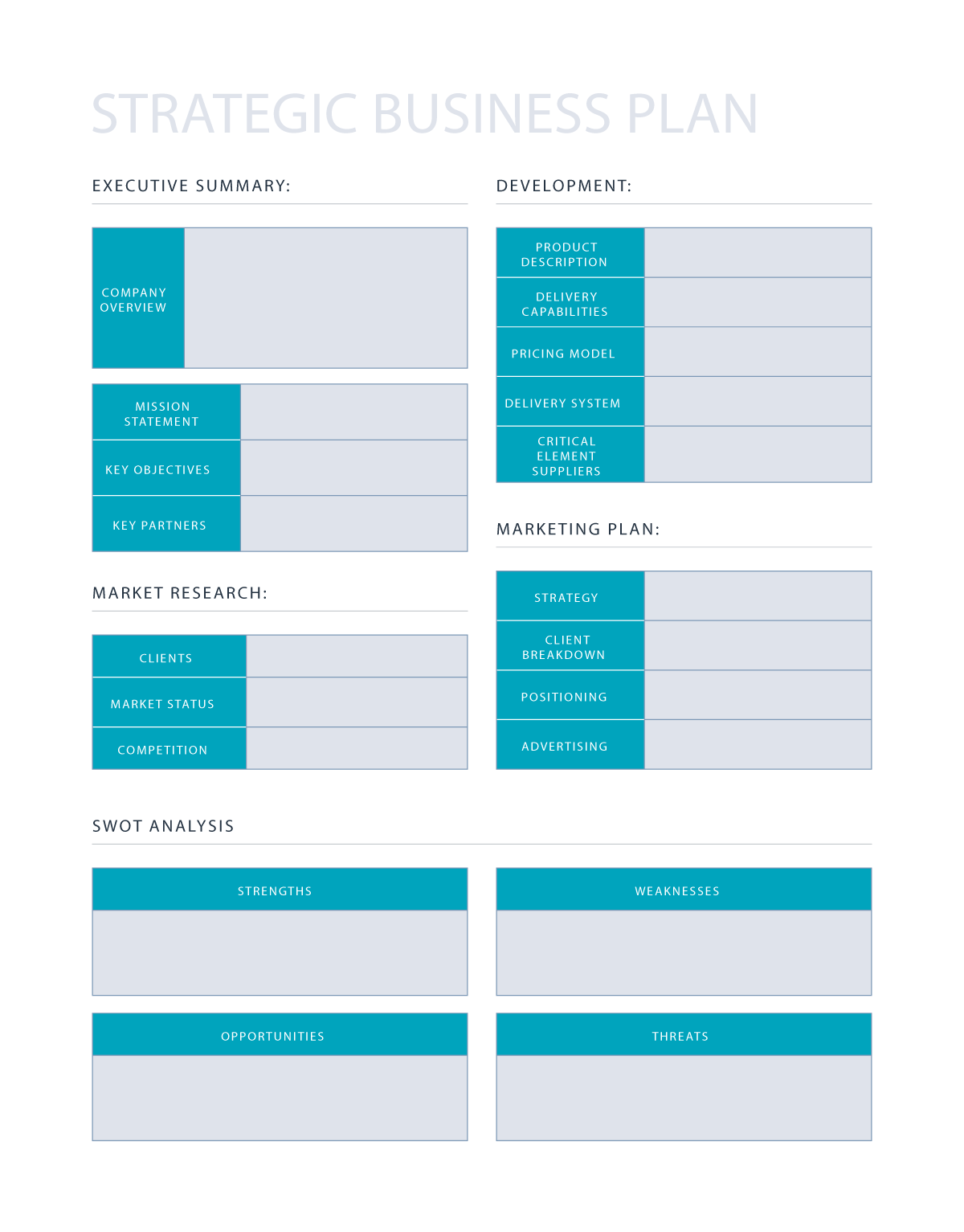 strategic plan template word