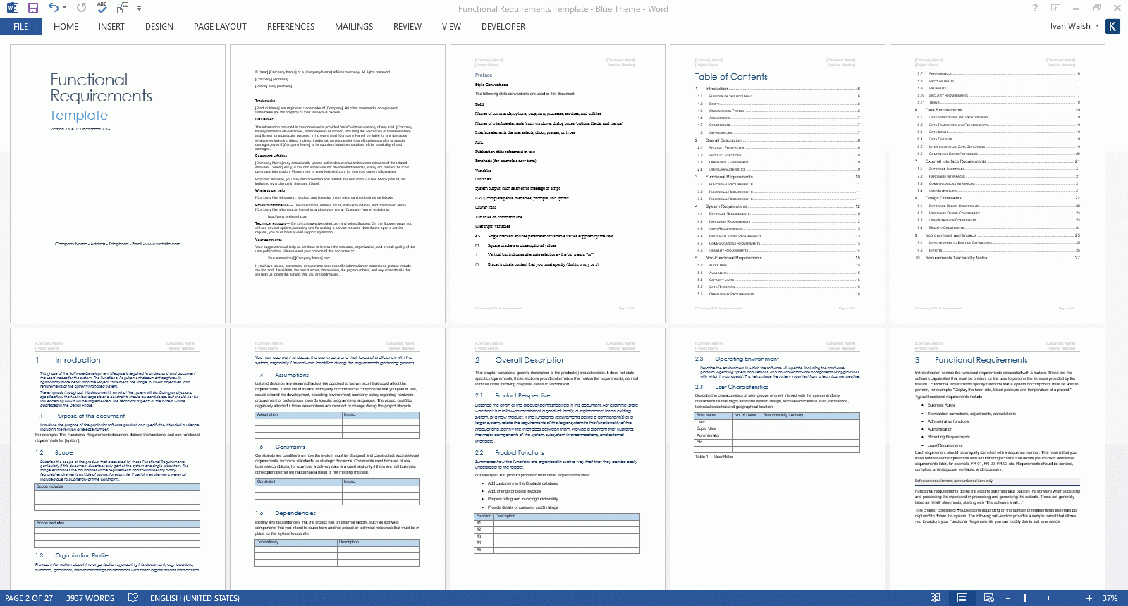 functional specifications document template