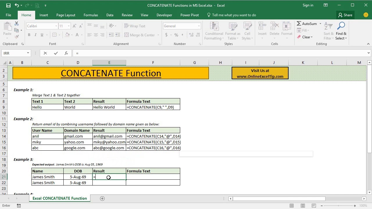 How To Combine Text With Date Or Time In Excel YouTube