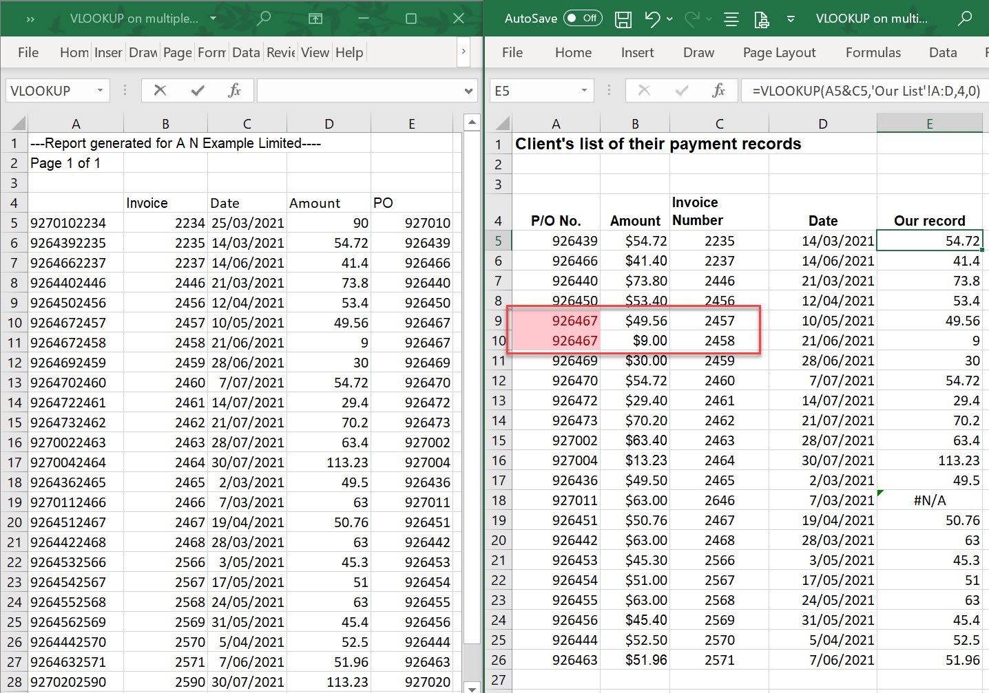 vlookup with multiple criteria