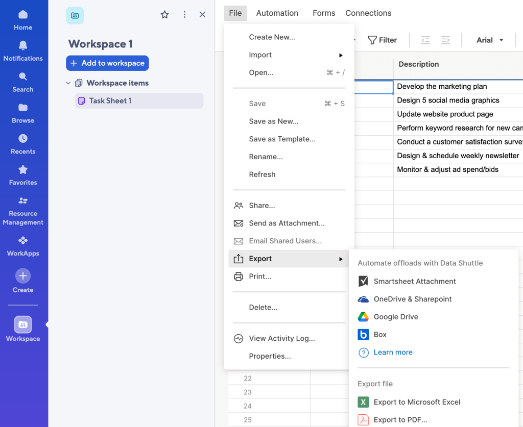 How To Export Smartsheet Data To Excel Coupler io Blog