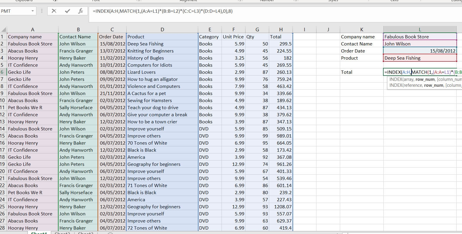 Index Match With Multiple Criteria
