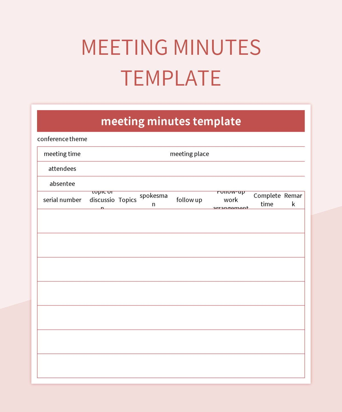 Meeting Minutes Template Excel Template And Google Sheets File For Free Download Slidesdocs