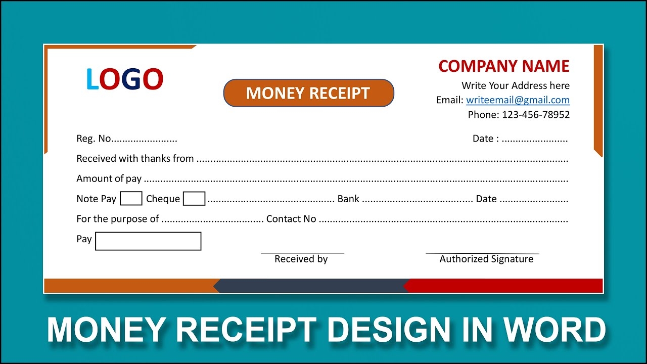 MS Word Tutorial How To Create Money Receipt Bill Design In MS Word 2023 Money Receipt Format DOC YouTube