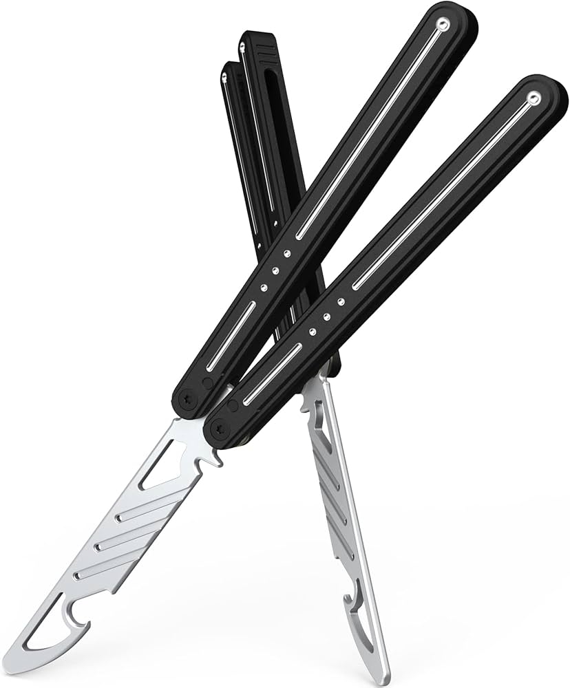 Nabalis Morse Bushing Systerm Butterfly Knife Balisong Trainer 6061 Aluminum Integral Channel Handle Zen Pins With Non slip Lines Unsharpened For Practicing Flipping Blunt Practice No Edge Tool Amazon ae Sporting Goods