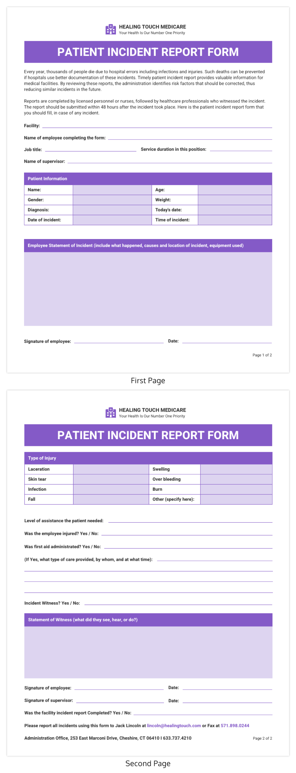 dr incident report template