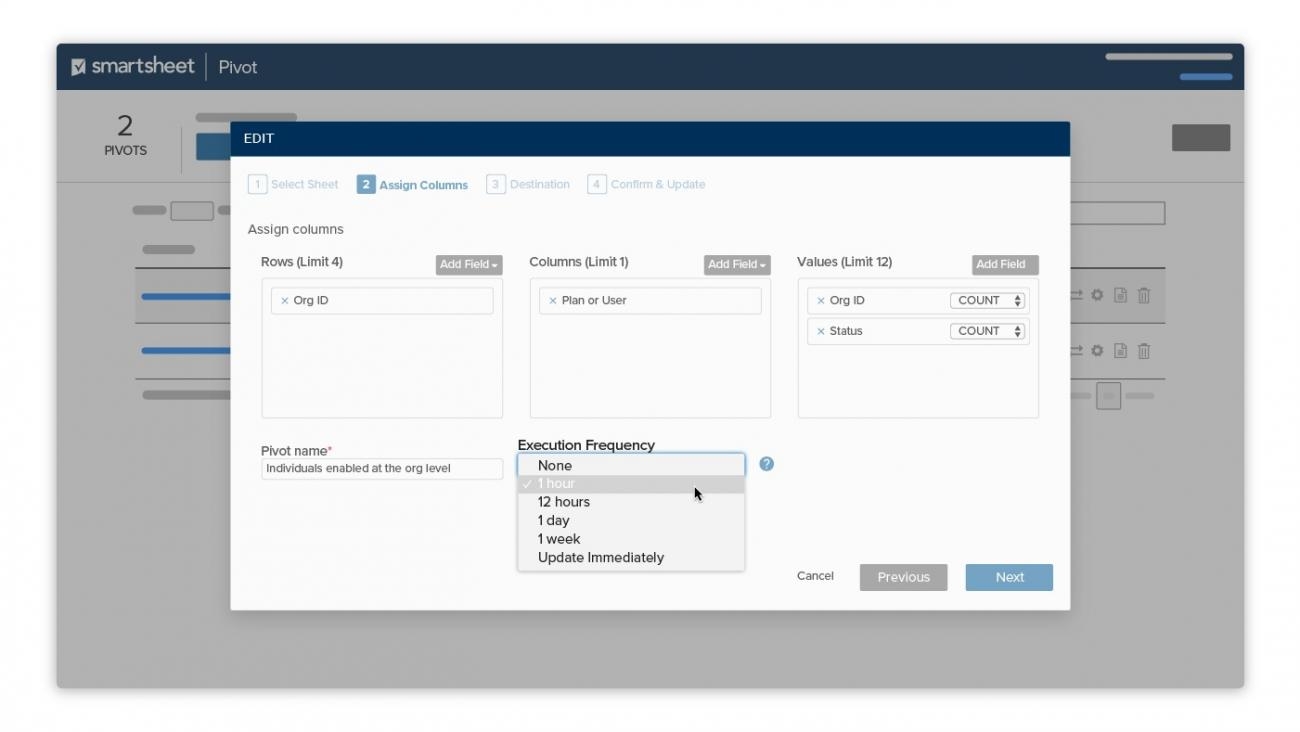 Pivot App Datasheet Smartsheet