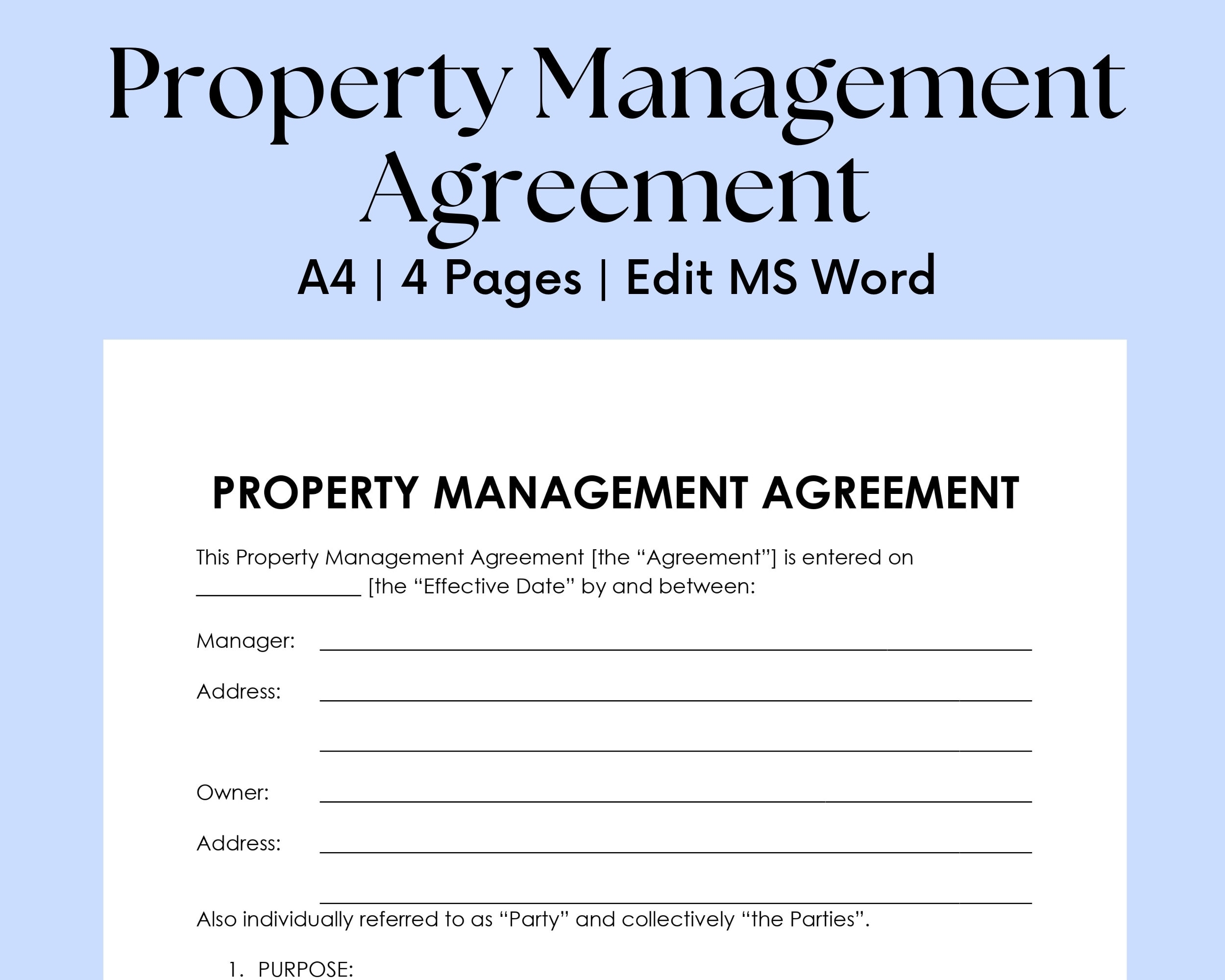 property management agreement template