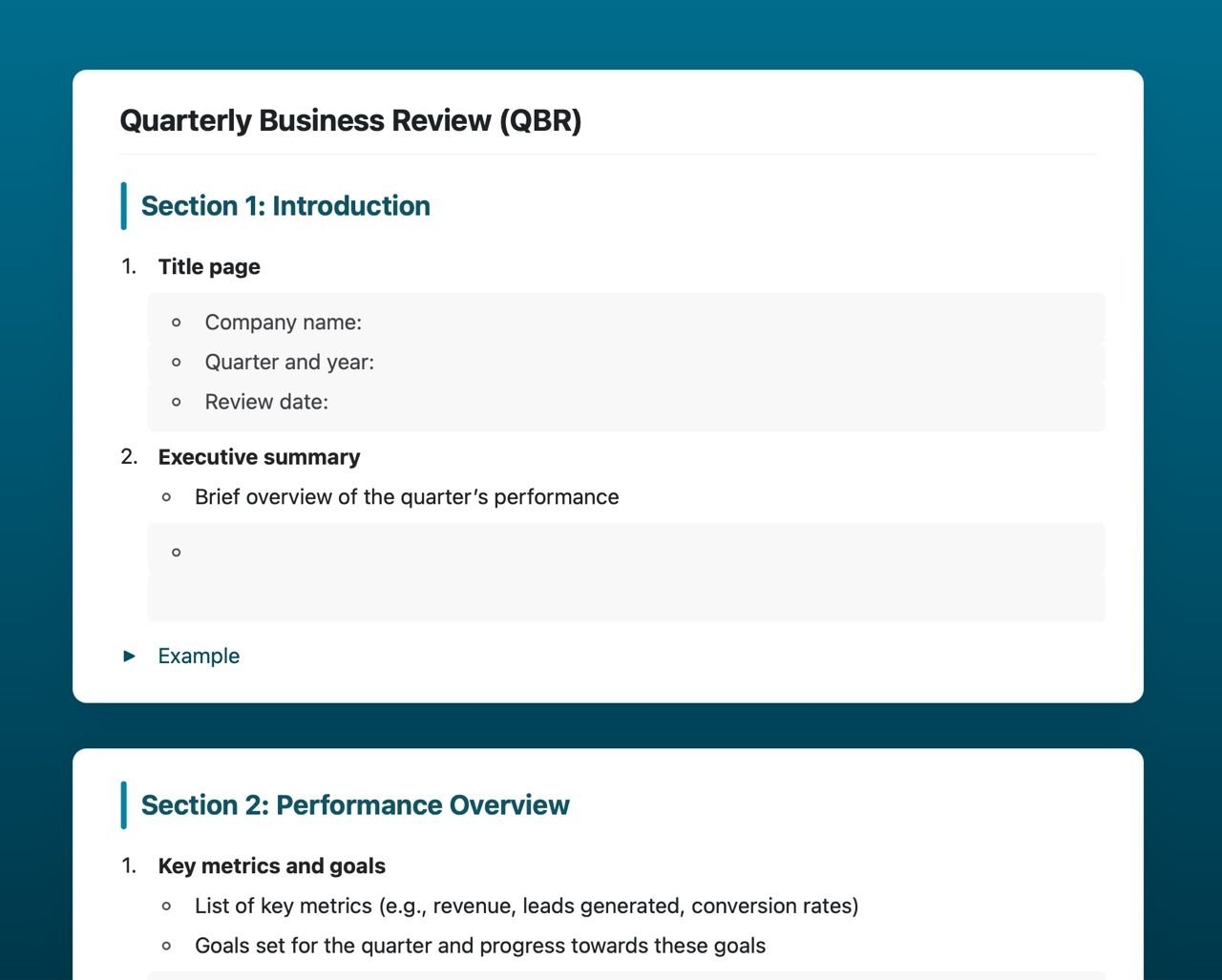 Quarterly Business Review QBR Free Template Craft