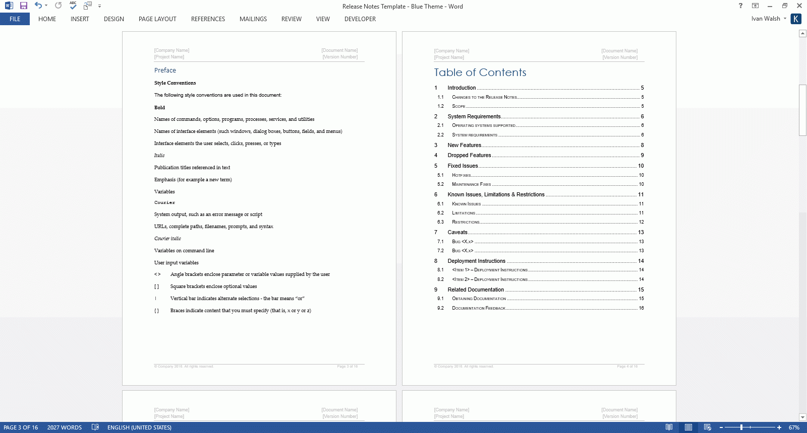 Release Notes Template MS Word Excel MS Office Templates With AI Prompts