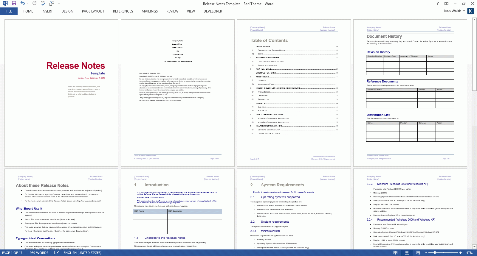 Release Notes Template MS Word Excel MS Office Templates With AI Prompts