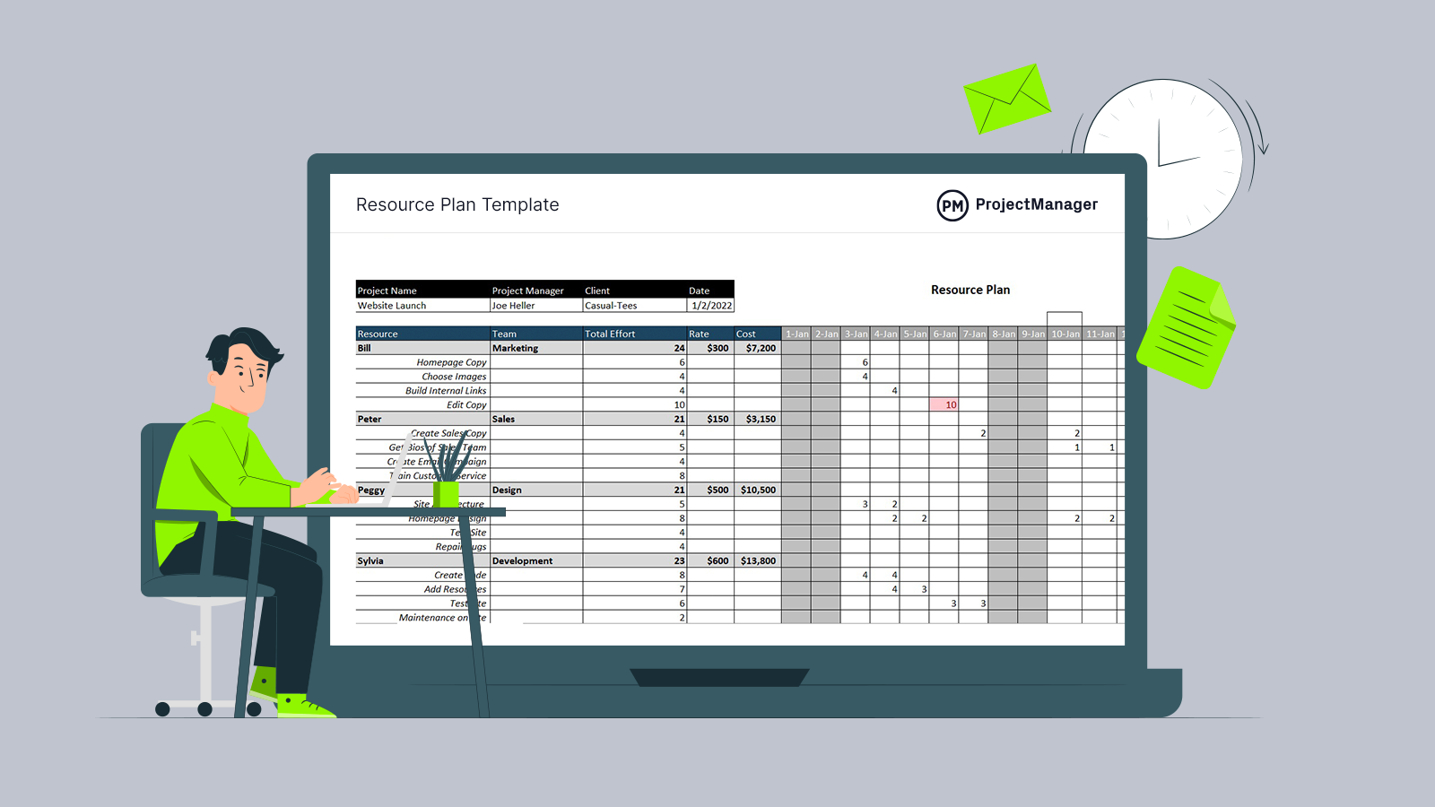 project management resource planning template