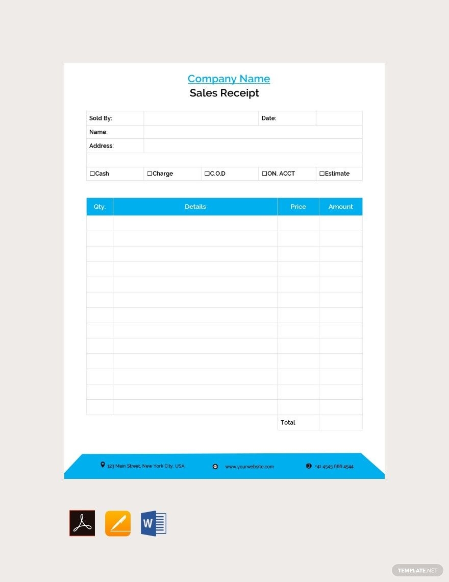 sales receipt template word