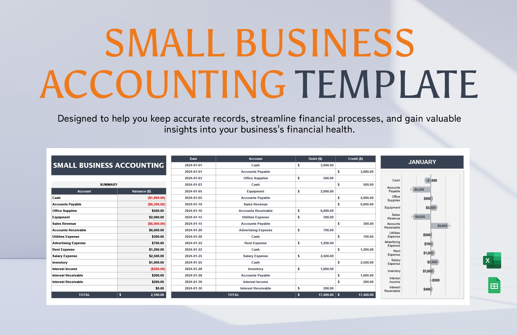 Small Business Accounting Template In Excel Google Sheets Download Template