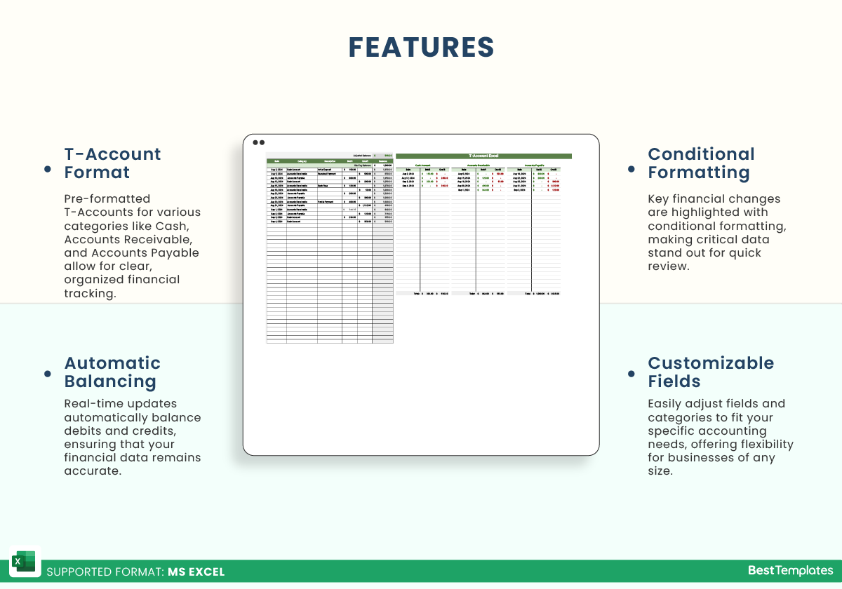 T Account Excel Template Best Templates