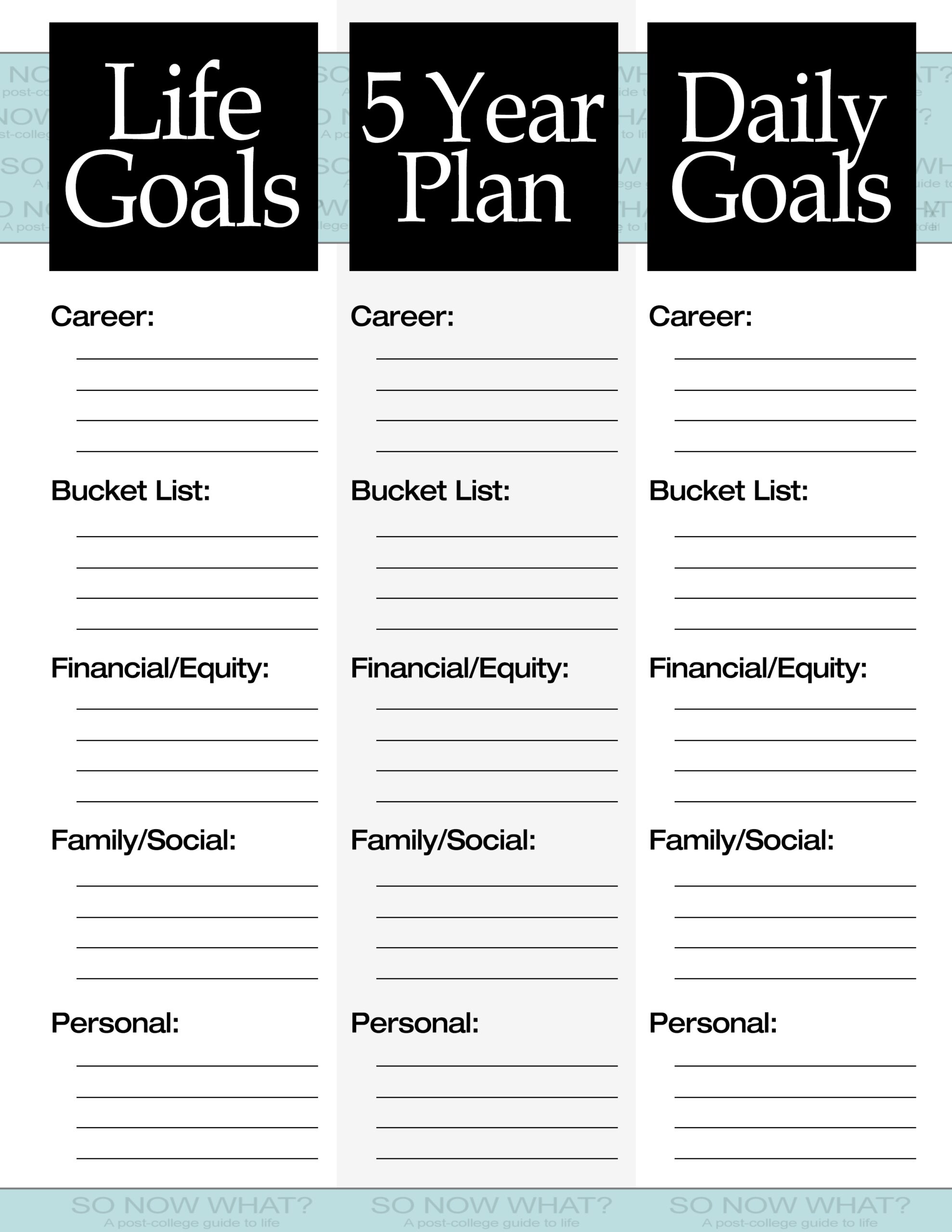 5 year plan template